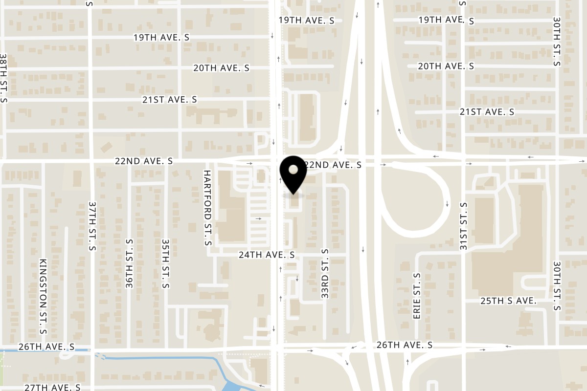 Map showing the location of Kings chicken & biscuits on 2216 34th St S in St. Petersburg